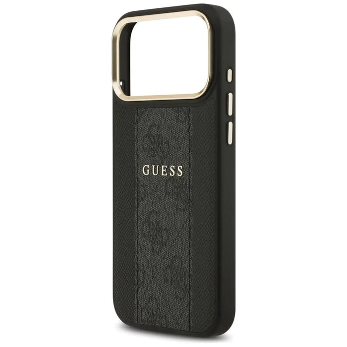 Калъф Guess 4G Stripe MagSafe за iPhone 17 Pro Max - черен