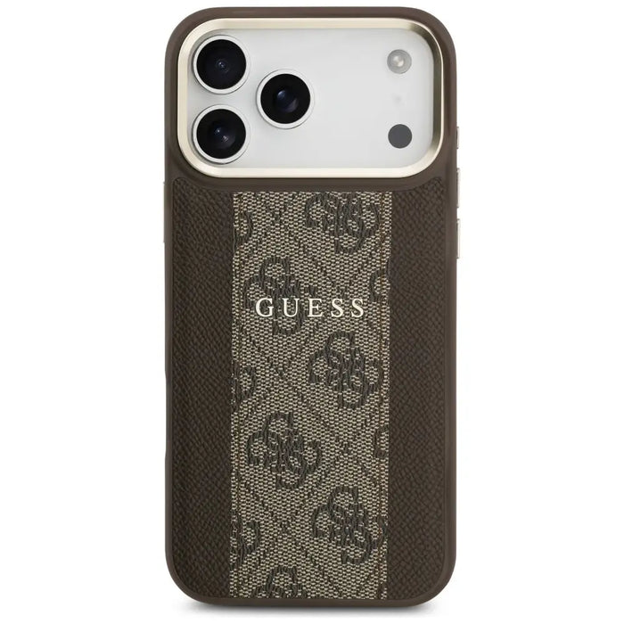 Калъф Guess 4G Stripe MagSafe за iPhone 17 Pro Max - кафяв