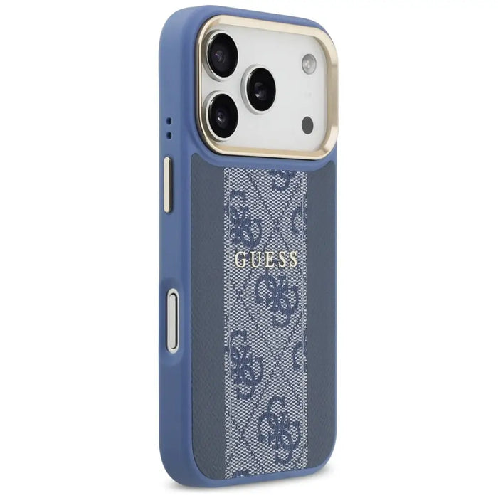 Калъф Guess 4G Stripe MagSafe за iPhone 17 Pro - син