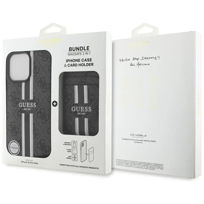 Калъф Guess 4G Stripes с портфейл Magsafe за iPhone 16 Pro