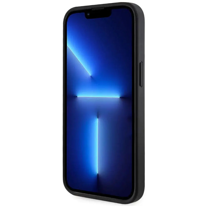 Калъф Guess 4G Stripes с портфейл Magsafe за iPhone 15 черен