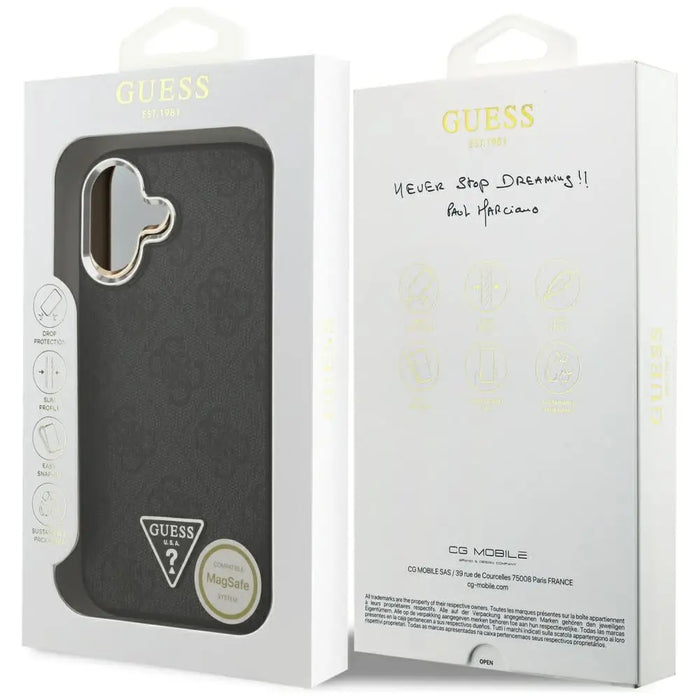 Калъф Guess 4G Triangle Logo MagSafe за iPhone 17 - черен