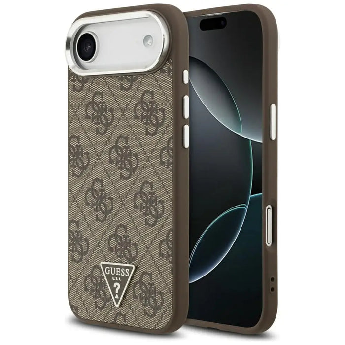Калъф Guess 4G Triangle Logo MagSafe за iPhone Air - кафяв