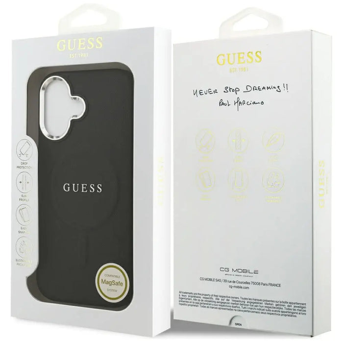 Калъф Guess Classic Logo MagSafe за iPhone 17 - черен