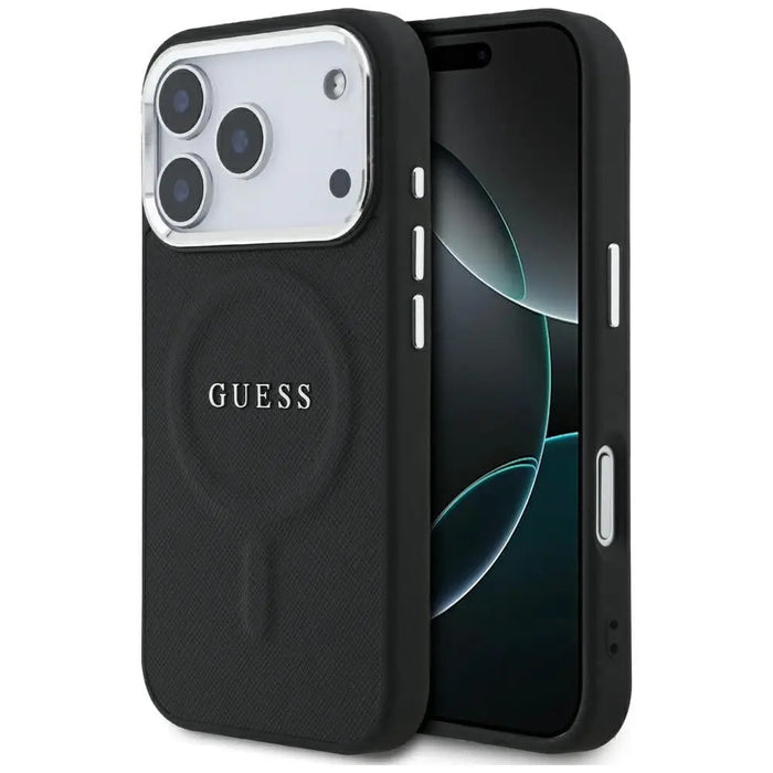 Калъф Guess Classic Logo MagSafe за iPhone 17 Pro - черен