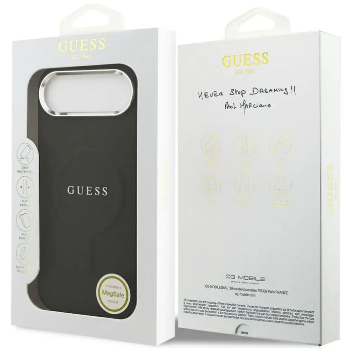 Калъф Guess Classic Logo MagSafe за iPhone Air - черен