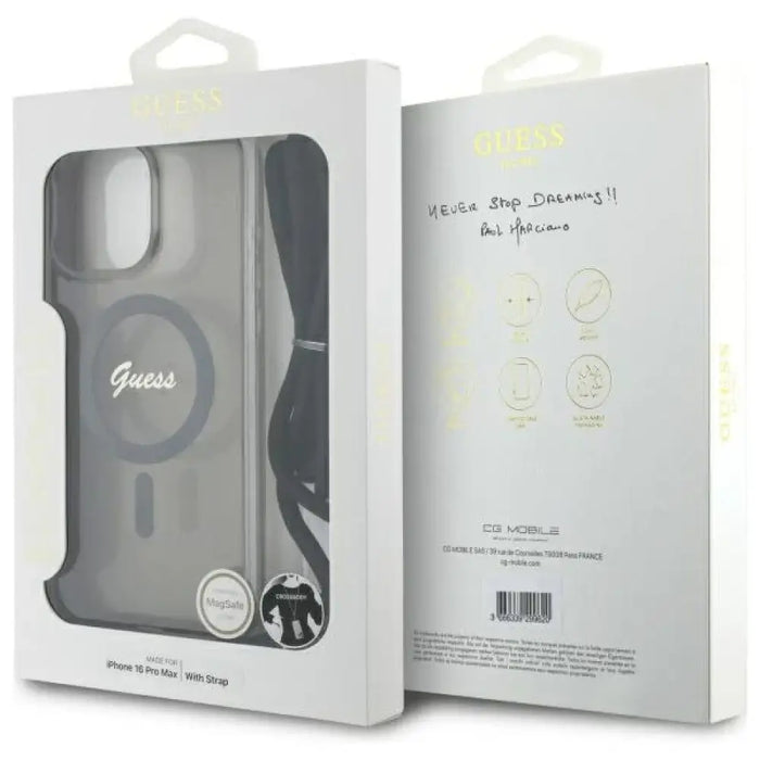 Калъф Guess Crossbody Cord Script MagSafe за iPhone 16 Pro