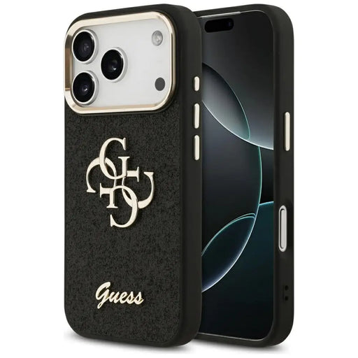 Калъф Guess Fixed Glitter Big 4G Metal Frame за iPhone 17