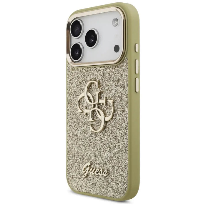 Калъф Guess Fixed Glitter Big 4G Metal Frame за iPhone 17