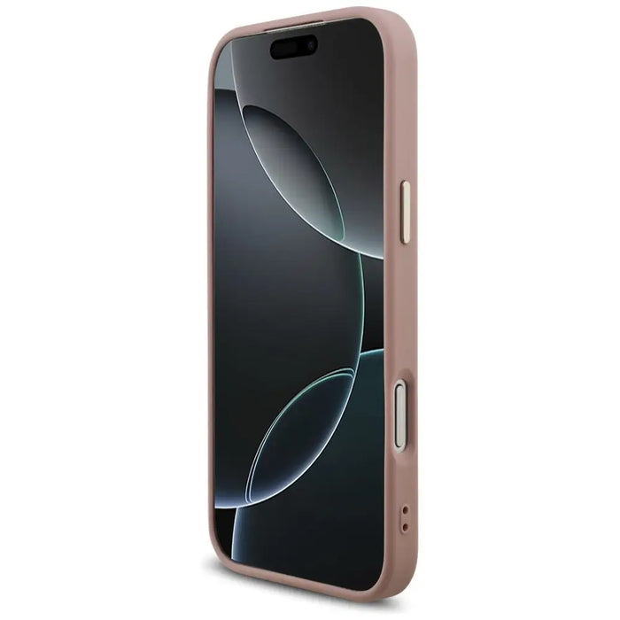 Калъф Guess Fixed Glitter Big 4G с метална рамка за iPhone