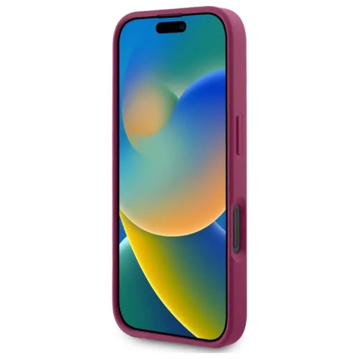 Калъф Guess Fixed Glitter Big 4G за iPhone 16 - лилав