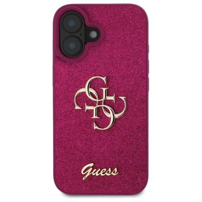 Калъф Guess Fixed Glitter Big 4G за iPhone 16 - лилав