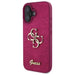 Калъф Guess Fixed Glitter Big 4G за iPhone 16 - лилав
