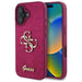 Калъф Guess Fixed Glitter Big 4G за iPhone 16 - лилав
