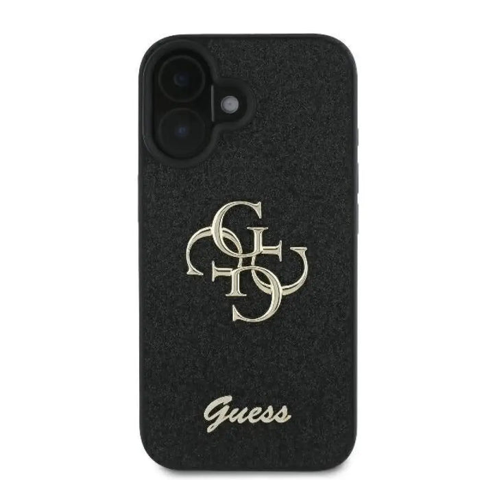 Калъф Guess Fixed Glitter Big 4G за iPhone 16 Plus - черен