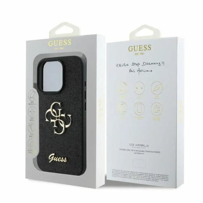 Калъф Guess Fixed Glitter Big 4G за iPhone 16 Pro Max