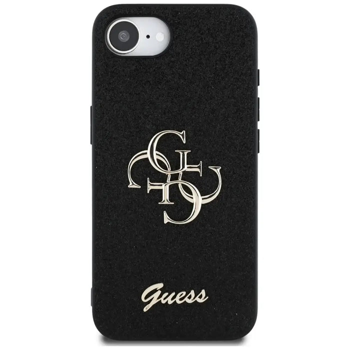 Калъф Guess Fixed Glitter Big 4G за iPhone 16e - черен