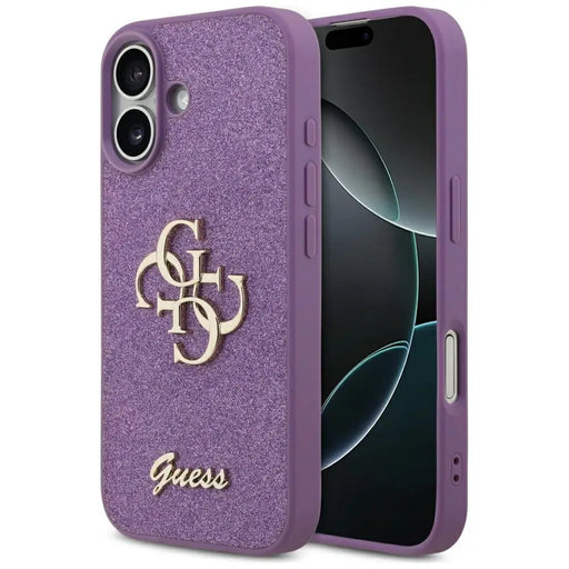 Калъф Guess Fixed Glitter Big 4G за iPhone 17 - лилав