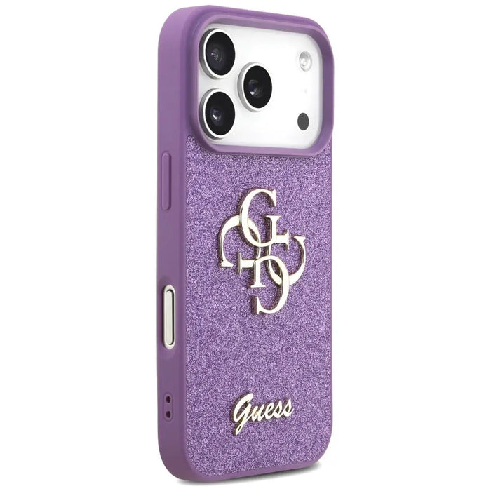 Калъф Guess Fixed Glitter Big 4G за iPhone 17 Pro - лилав