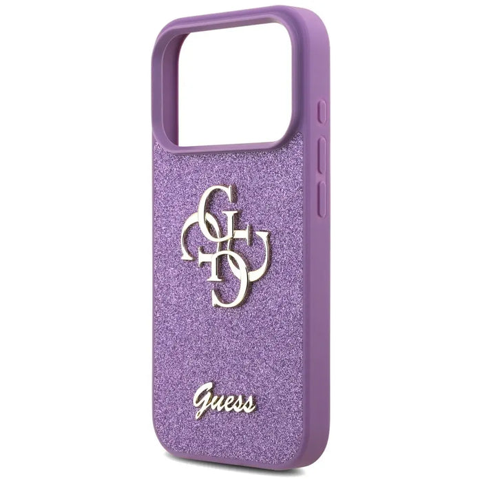 Калъф Guess Fixed Glitter Big 4G за iPhone 17 Pro - лилав