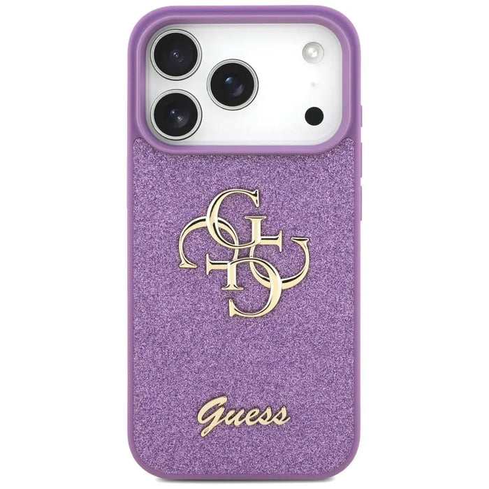 Калъф Guess Fixed Glitter Big 4G за iPhone 17 Pro - лилав