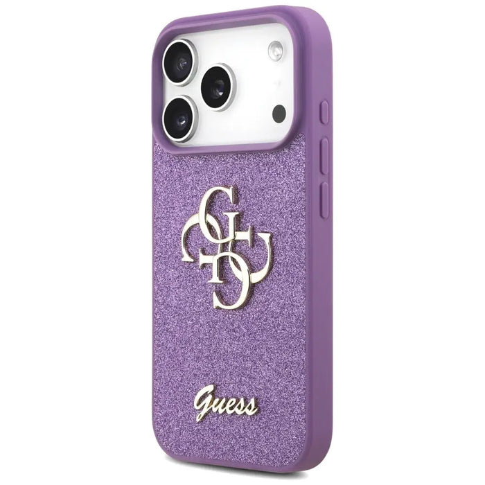 Калъф Guess Fixed Glitter Big 4G за iPhone 17 Pro - лилав