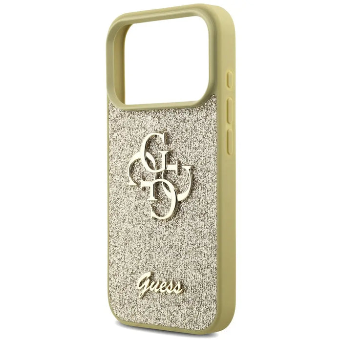 Калъф Guess Fixed Glitter Big 4G за iPhone 17 Pro - златен