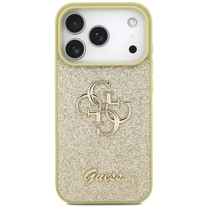 Калъф Guess Fixed Glitter Big 4G за iPhone 17 Pro - златен