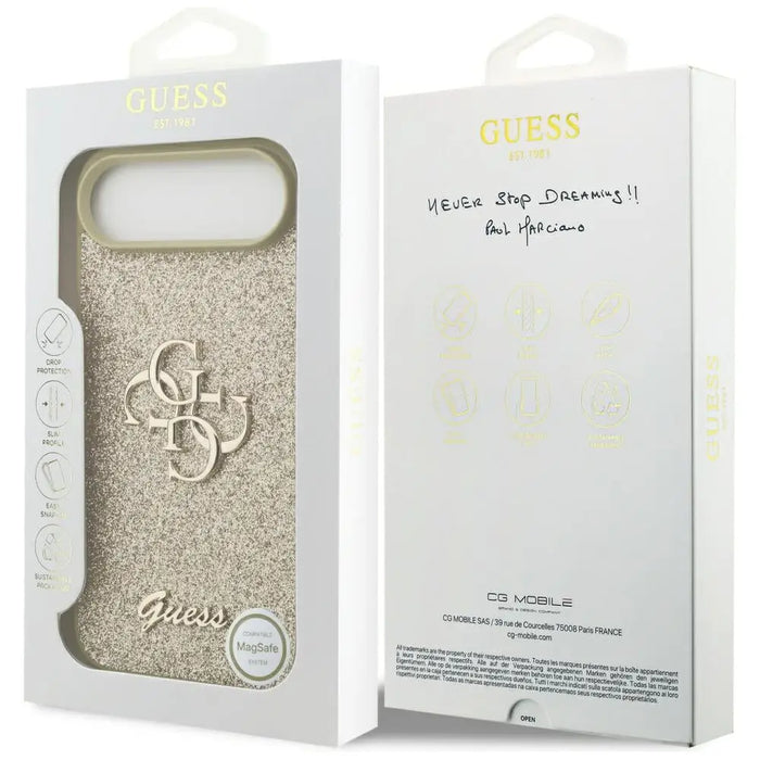 Калъф Guess Fixed Glitter Big 4G за iPhone Air - златен