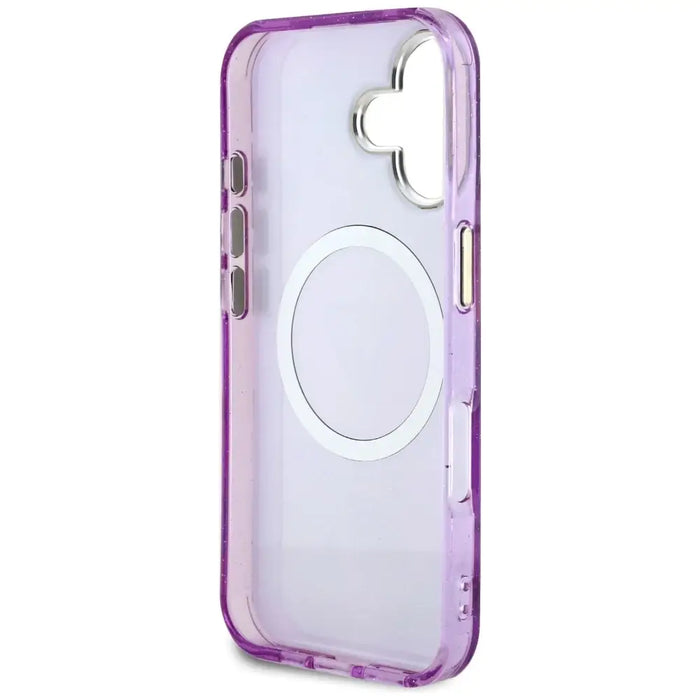 Калъф Guess Glitter Flowers Triangle Buttons MagSafe Case