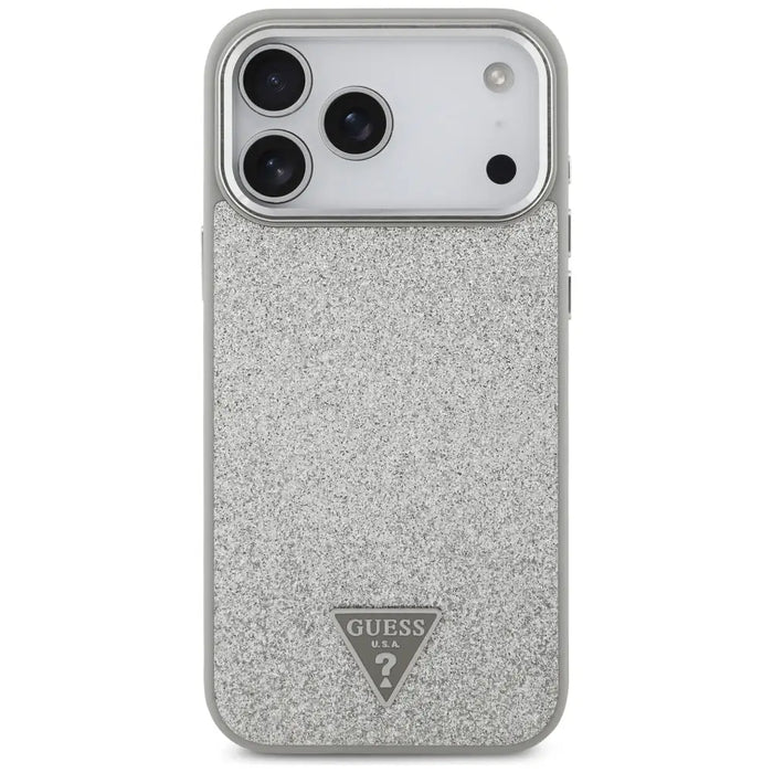Калъф Guess Glitter Triangle Logo MagSafe за iPhone 17 Pro