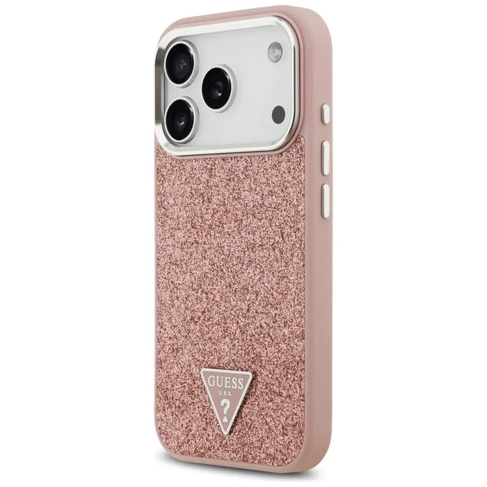 Калъф Guess Glitter Triangle Logo MagSafe за iPhone 17 Pro