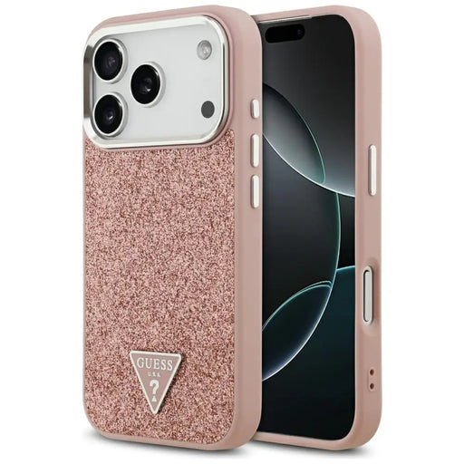 Калъф Guess Glitter Triangle Logo MagSafe за iPhone 17 Pro