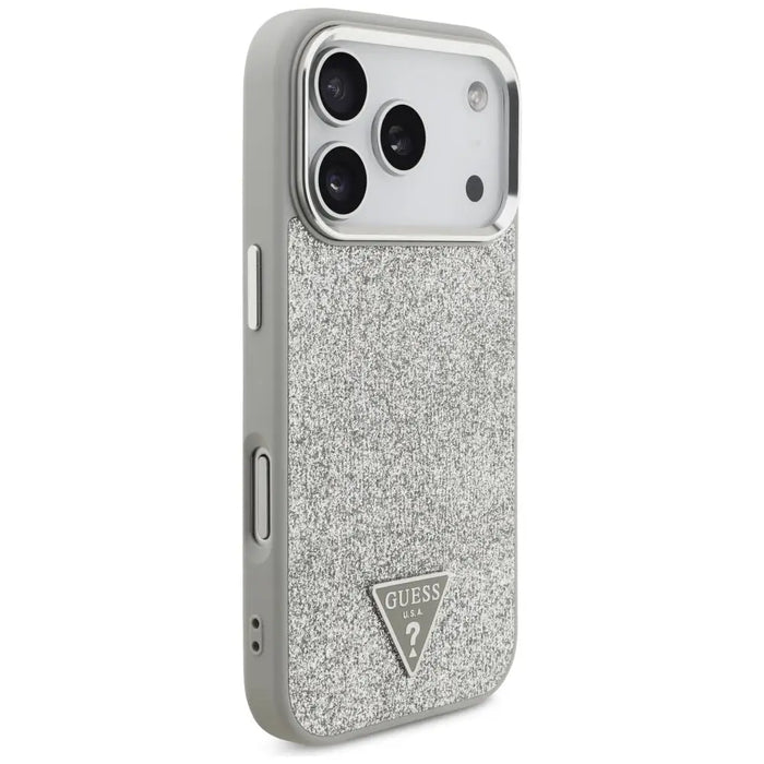 Калъф Guess Glitter Triangle Logo MagSafe за iPhone 17 Pro