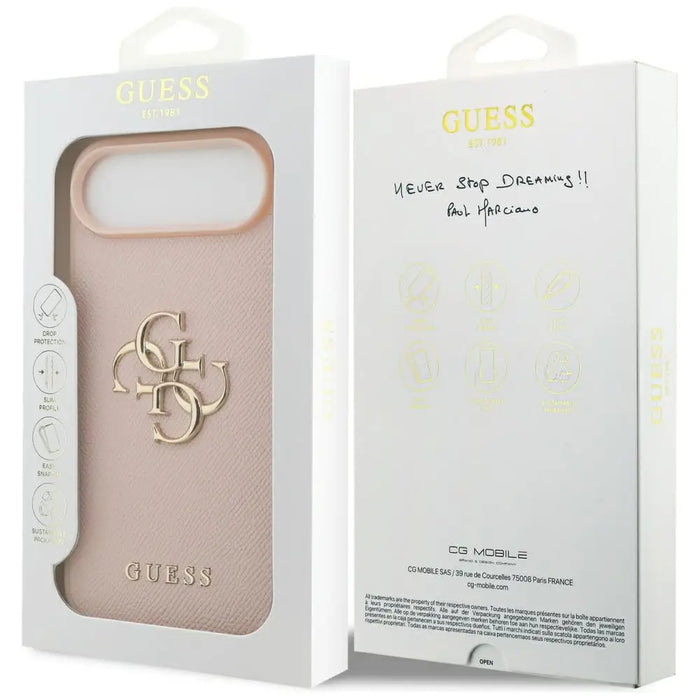 Калъф Guess Grained Big 4G & Classic Logo iPhone Air - розов