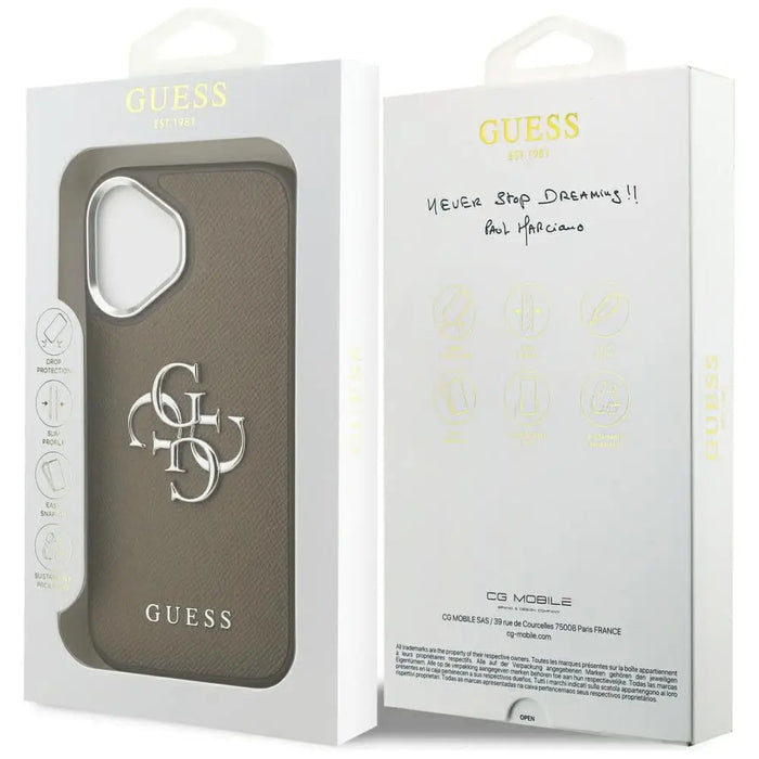 Калъф Guess Grained Big 4G Classic Logo iPhone 17 - кафяв