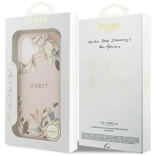 Калъф Guess Grained Flowers Classic Logo MagSafe iPhone 17
