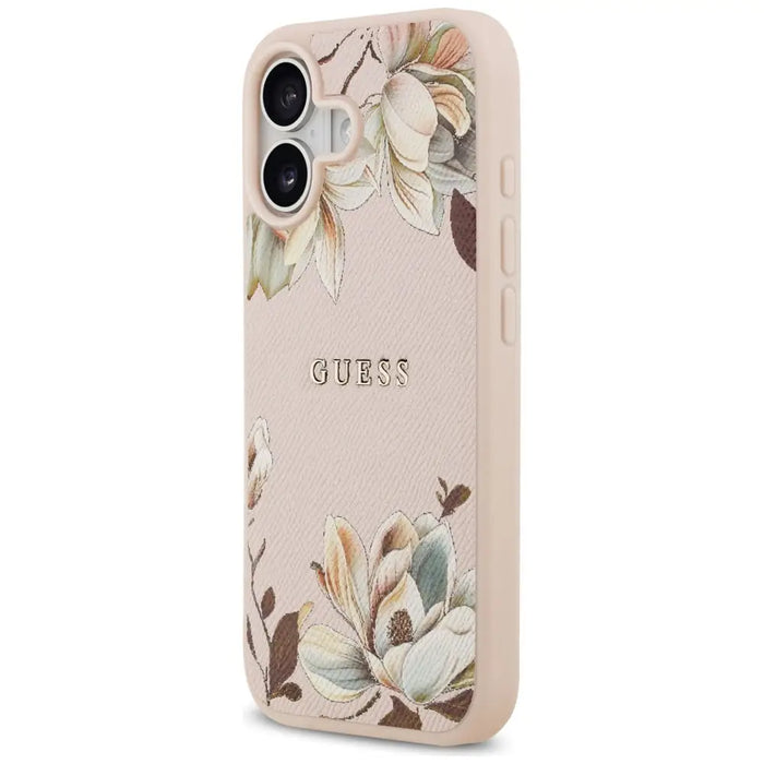 Калъф Guess Grained Flowers Classic Logo MagSafe iPhone 17