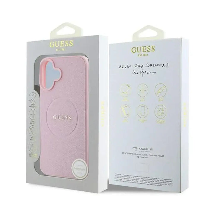 Калъф Guess Grained Gold Ring MagSafe за iPhone 16 Plus