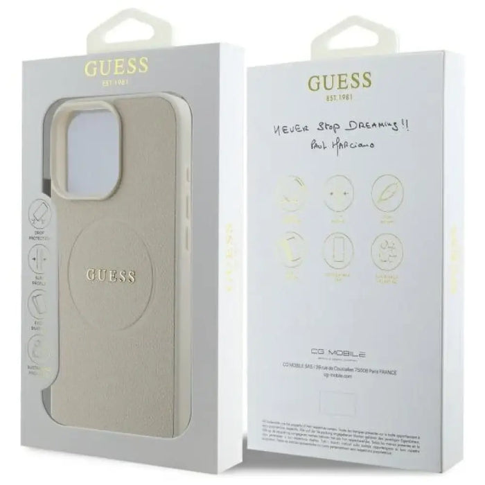 Калъф Guess Grained Gold Ring MagSafe за iPhone 16 Pro Max