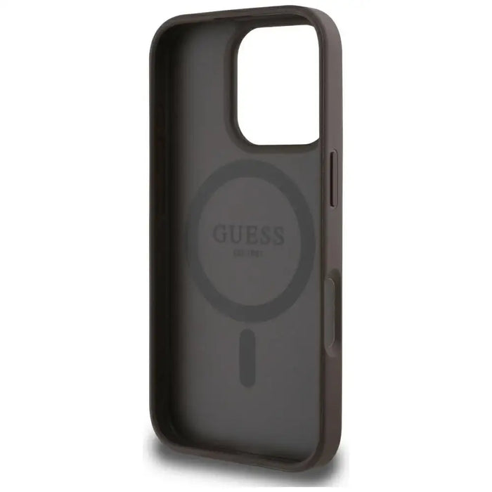 Калъф Guess Grained Hot Stamp Peony Triangle Logo MagSafe
