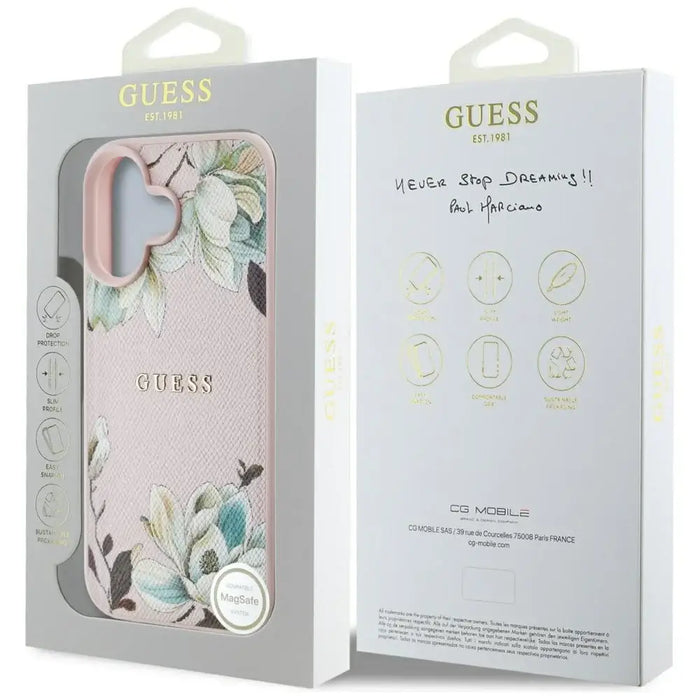 Калъф Guess Grained Printed Flower Pattern MagSafe iPhone