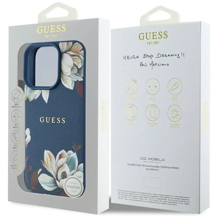 Калъф Guess Grained Printed Flower Pattern MagSafe
