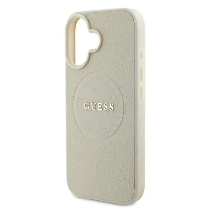 Калъф Guess Grained Ring MagSafe за iPhone 16 - бежов