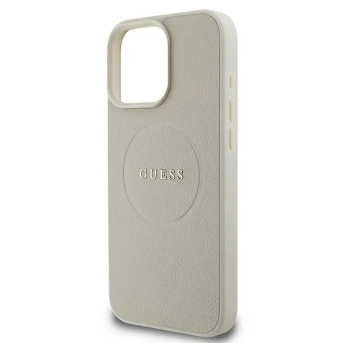 Калъф Guess Grained Ring MagSafe за iPhone 16 Pro - бежов