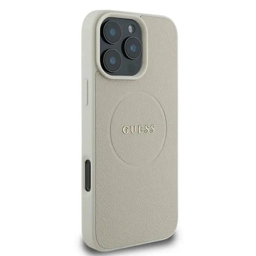 Калъф Guess Grained Ring MagSafe за iPhone 16 Pro - бежов
