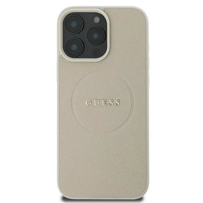 Калъф Guess Grained Ring MagSafe за iPhone 16 Pro - бежов