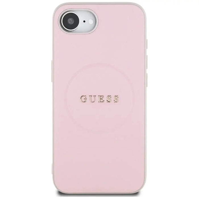 Калъф Guess Grained Ring MagSafe за iPhone 16e - розов