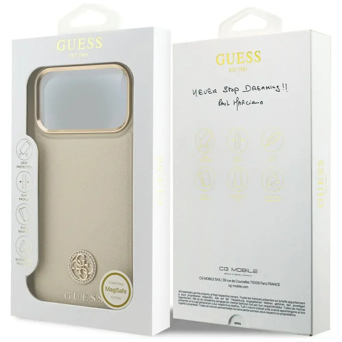 Калъф Guess Grained Strass Logo MagSafe за iPhone 17 Pro