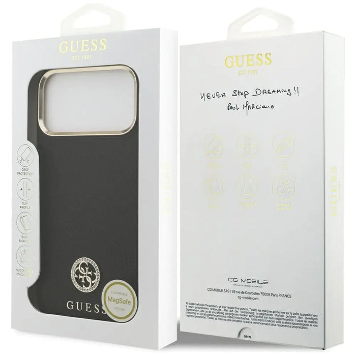 Калъф Guess Grained Strass Logo MagSafe за iPhone 17 Pro